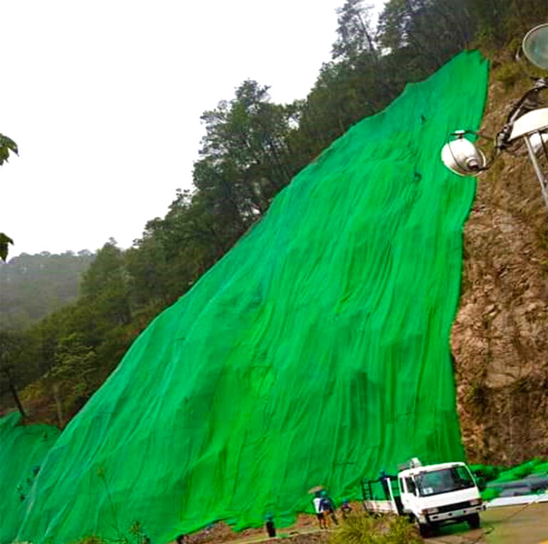 Construction of Road Slope Protection using Rockfall Netting - Lacamen Road, Labey, Benguet