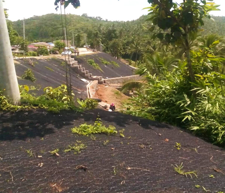 Construction of Road Slope Protection using Rockfall Netting - Zigzag Road, Atimonan, Quezon