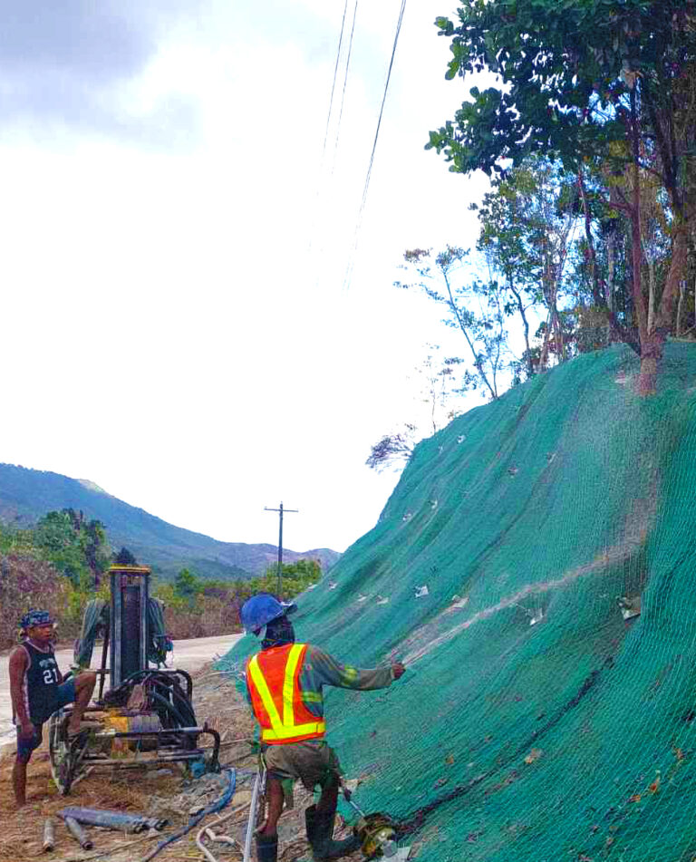 Puerto Prinsesa, Palawan - Construction of Road Slope Protection using Rockfall Netting